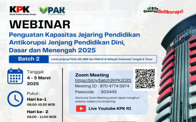 Undangan Webinar Penguatan Kapasitas Jejaring Pendidikan Antikorupsi DINIDASMEN